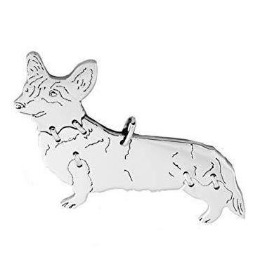 WELSH CORGI CARDIGAN - Ciondolo a forma di animale, in argento Sterling 925, misura media WELSH CORGI CARDIGAN - Ciondolo a forma di animale, in argento Sterling 925, misura media
